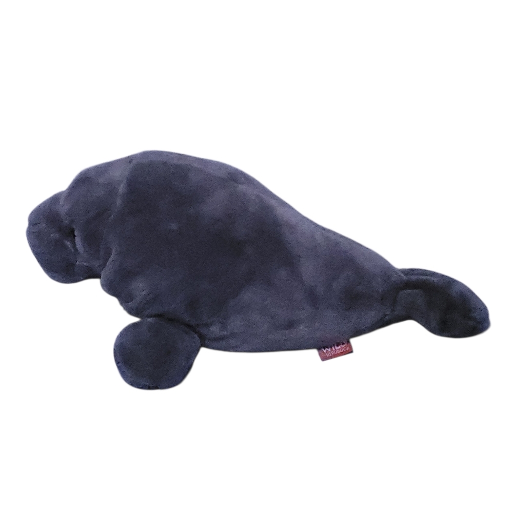 Wild Republic Plush Manatee Sea Cow 15" Gray Fuzzy Stuffed Marine Ocean Animal